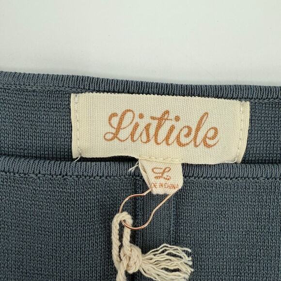 Listicle NWT Bandage Suck It All In Tank Top SageBlue Elastic Womens Size Large - Picture 5 of 8